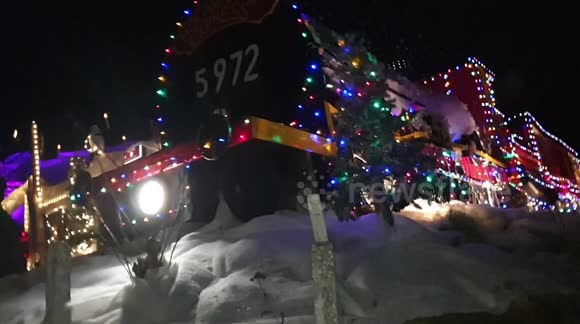 Hogwarts express train decorations in Buckinghamshire