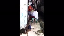 Sweetness overload! This 70 years old grandpa is making a haircut for her 68 years old wife! TEARS!!