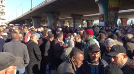 Demonstrators protest against President Kais Saied  in Habib Bourguiba Street in Tunis, Tunisia