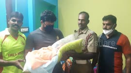 Sleeping baby was rescued as she got stuck alone in a locked room in South India.
