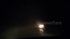 Due to thick fog, visibility on the highway is only 20 meters