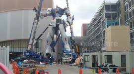 Life-sized Gundam model being built in Fukuoka, Japan
