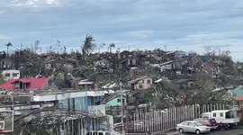 Super typhoon Rai rips leaves trail of destruction on Dinagat Islands in the Philippines