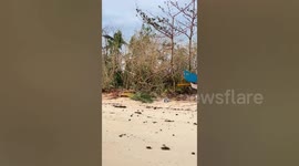 Super typhoon Rai ravages holiday island Siargao in the Philippines