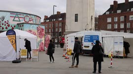 COVID TESTING Stockwell Stockwell Memorial Gardens London as  Omicron variant spreads around the UK