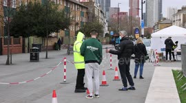 COVID TESTING Stockwell Stockwell Memorial Gardens London as  Omicron variant spreads around the UK