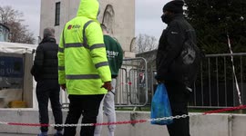 COVID TESTING Stockwell Stockwell Memorial Gardens London as  Omicron variant spreads around the UK