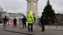 COVID TESTING Stockwell Stockwell Memorial Gardens London as  Omicron variant spreads around the UK