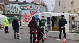 COVID TESTING Stockwell Stockwell Memorial Gardens London as  Omicron variant spreads around the UK