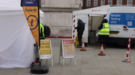 COVID TESTING Stockwell Stockwell Memorial Gardens London as  Omicron variant spreads around the UK