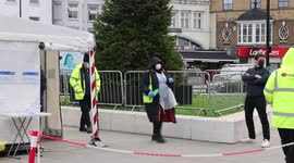 COVID TESTING Stockwell Stockwell Memorial Gardens London as  Omicron variant spreads around the UK