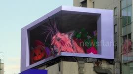 Hyper-realistic billboard showcases 3D 'Final Fantasy' animations in Tokyo