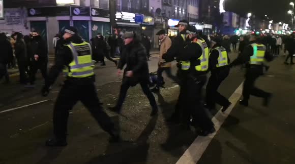 Fighting breaks out between fans at Spurs v West Ham