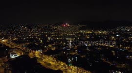 Fireworks light up the Peruvian sky in Lima