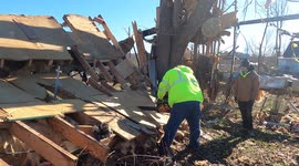 Tornado (EF 4) damage destruction and relief efforts Dawson Springs, Kentucky #3