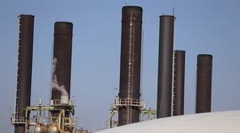A general view of Gaza electricity company in Nuseirat in the central Gaza Strip.