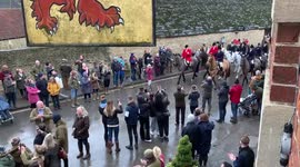 Heckling and shouting at Avon Vale hunt Lacock, Wiltshire
