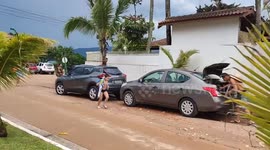 Wind and heavy rain at Lagoinha beach, Ubatuba, Brazil