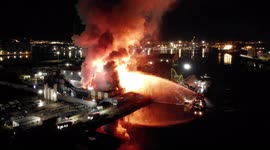Huge fire breaks out in Belfast Harbour at scrap metal recycling plant