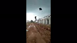 Tornadoes Blow the Roofs of Housing in Bandung Regency, Indonesia