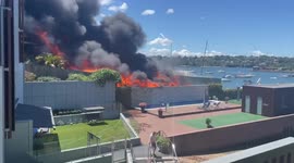 Fire breaks out at Australian boat repair shop