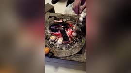 Chinese man tries roasting raw eggs which causes explosion