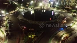 Drone footage of New Year's Eve 2022 in Jakarta, Indonesia