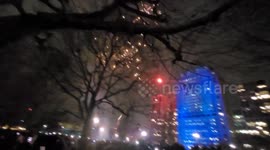 Fireworks set off by the public NYE, London Eye
