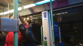 Drunk New Year Celebration On The  DLR