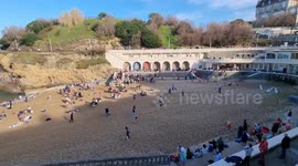 The traditional Biarritz polar bear bath