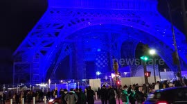 Several French monuments and official buildings lit in blue to celebrate the presidency of Europe by France. January 1, 2022