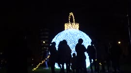 New Year 2022 celebrations continue at the giant bauble outside the Queen Elizabeth II Centre in Westminster