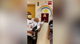 Heatwarming moment 2-year-old rings bell to signify the end of chemo treatment