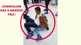 Rishi Sunak takes a tumble and FALLS ONTO daughter as they enjoy day out at ice rink