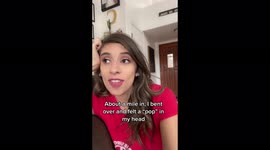 Mum reveals how her brain 'popped' and caused a stroke as she picked up her daughter on a hike  A mum has revealed how she suffered a stroke when a blood vessel in her brain popped as she bent down to pick up her daughter.  Bridget Chiovari, 30, from Ariz