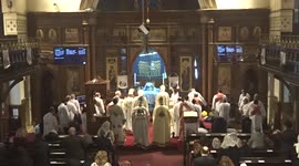 Egyptian service on the eve of Nativity feast at St Mark's Coptic Orthodox Church in Kensington - London