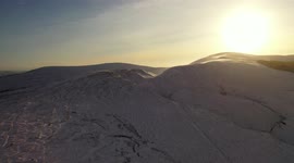 Sunset Blowing Snow Captured By Drone