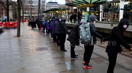 Protesters in Manchester join hands in miles-long human chain for Hong Kong