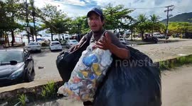 Can picker from Ubatuba, Brazil tells about his work after new year