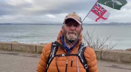 Former Royal Navy sailor is walking around nearly 8,000 miles around the UK coast for charity