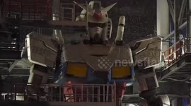 Giant moving Gundam statue amazes visitors in Yokohama, Japan