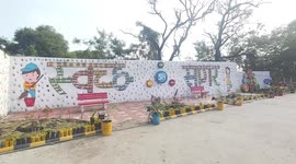 Indian city workers transform waste into recycled decorations for their streets