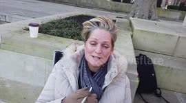 A disable Protestors said cannabis help her out of the wheelchair