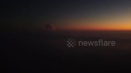 Beautiful footage captures last light of day above foggy Derbyshire, UK