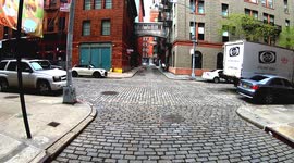 Staple Street Sky bridge between Jay and Harrison Street in wide angle with camera motion