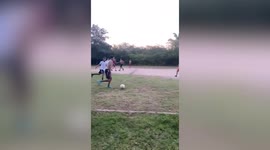 Football player makes ridiculously OTT clearance during game in Brazil