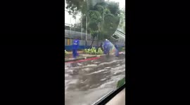 This Afternoon flood in West Jakarta City because Rainstroms on January 18