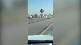Shocking moment truck is blown onto its side by strong wind on Colorado highway