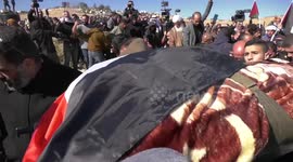 Mourners attend the funeral of elderly Palestinian man struck by Israeli police vehicle