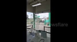 Hundreds of motorcyclists protest new driving law by blocking access to Bogota, Colombia airport